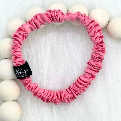 NEW Blush Silks Mini Pure Silk Scrunchie - Watermelon