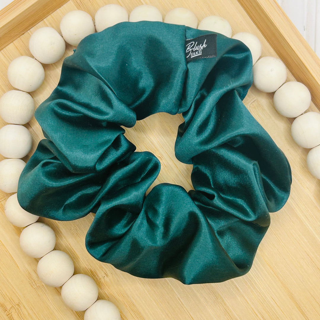 Blush Silks Classic Emerald Scrunchie