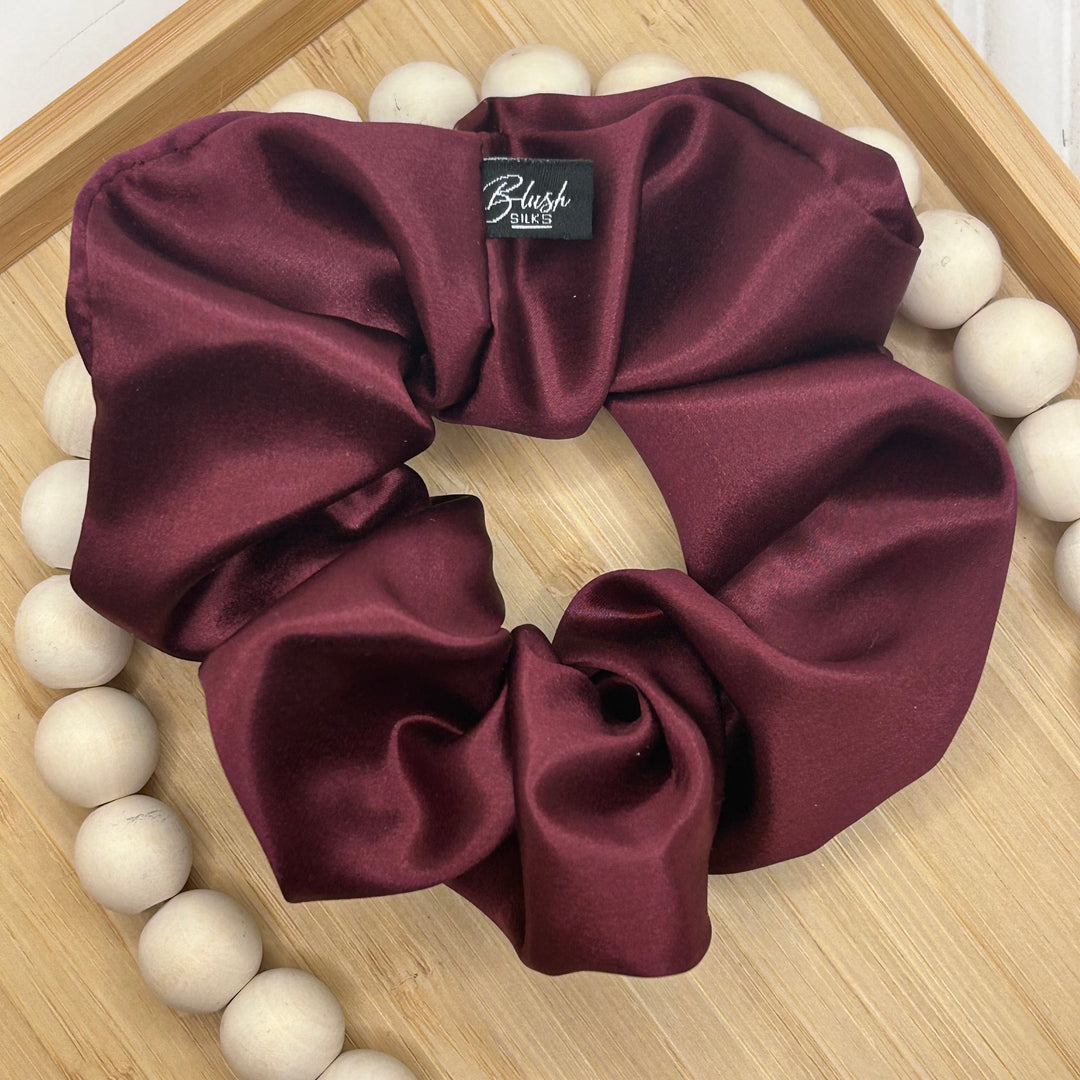 Blush Silks Merlot Scrunchie