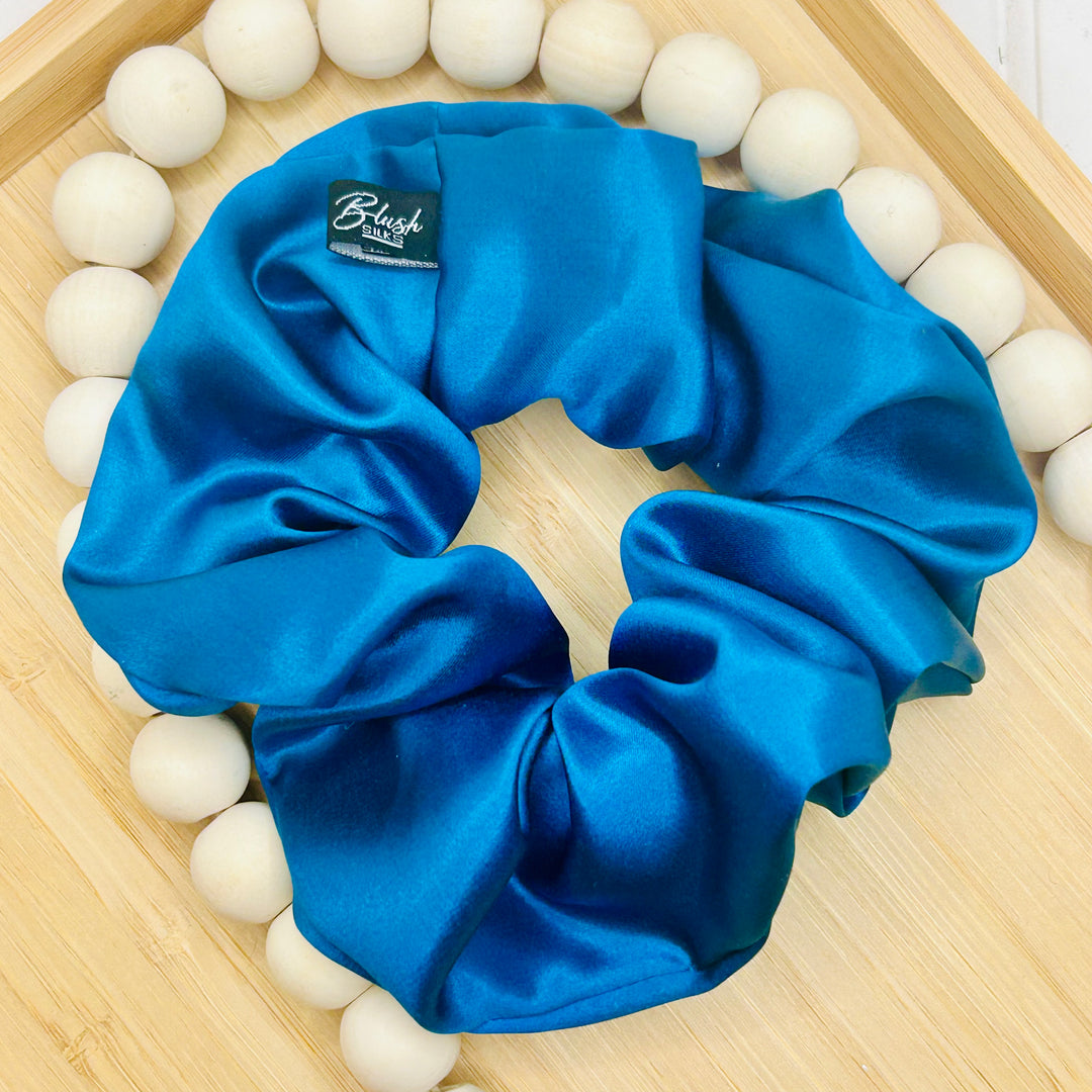 Blush Silks Cobalt Scrunchie