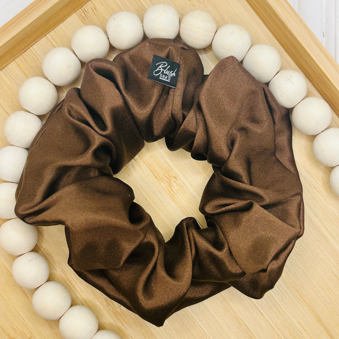Blush Silks Classic Chocolate Scrunchie