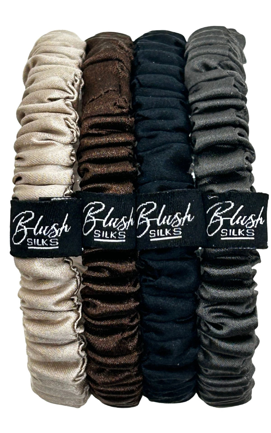 NEW Basics Mini Scrunchie 4 Piece Set | 100% Pure Mulberry 22-Momme 6A Grade Silk