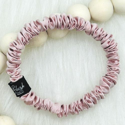 Blush Silks Mini Pure Silk Scrunchie - Blush