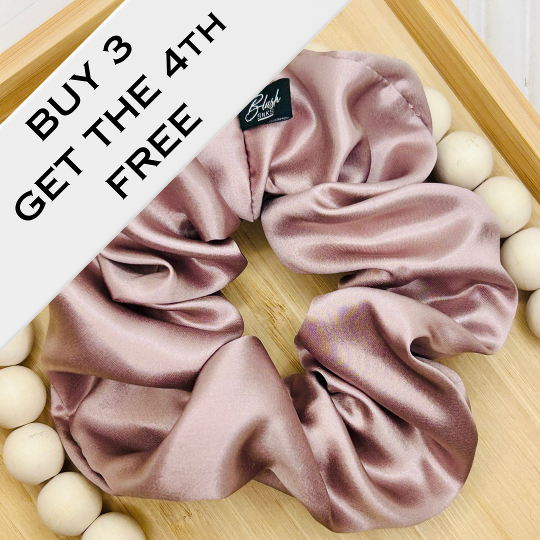 Blush Silks Classic Scrunchies - Buy 3, Get the 4th Free