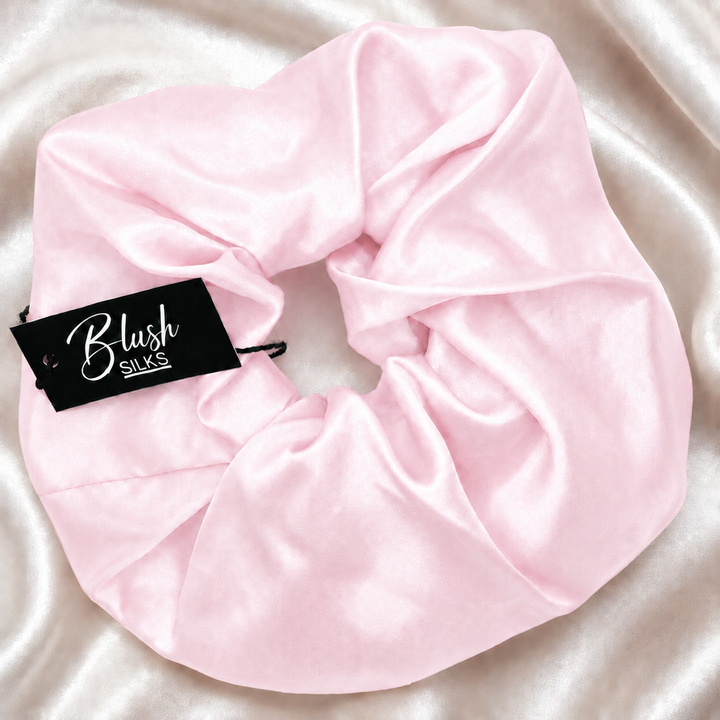 Blush Silks oversize Onyx Mulberry Silk Scrunchie 