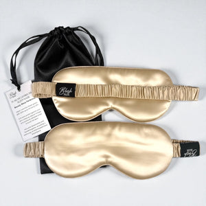 Luxury champagne pure mulberry silk padded sleep mask by Blush Silks