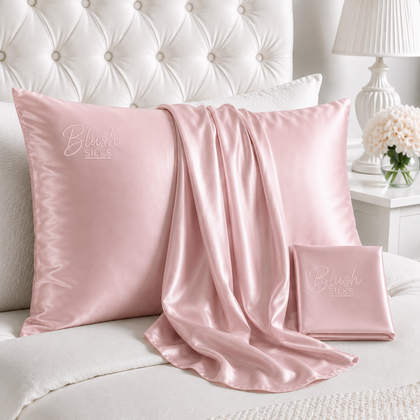 22 momme mulberry silk pillowcase in blush pink by Blush Silks