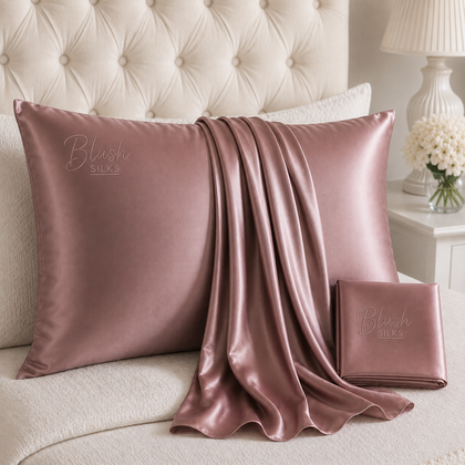 22 momme mulberry silk pillowcase in lotus pink by Blush Silks
