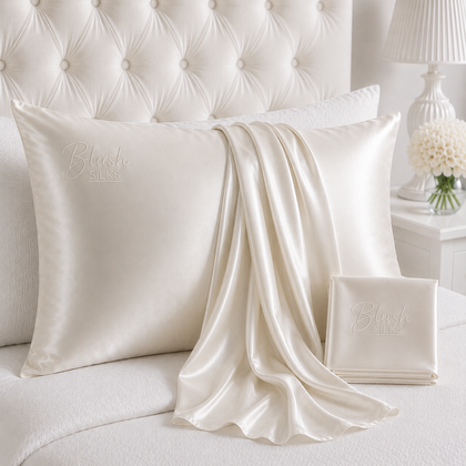 22 momme mulberry silk pillowcase in pearl white by Blush Silks