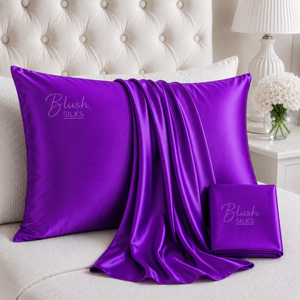 22 momme mulberry silk pillowcase in purple by Blush Silks