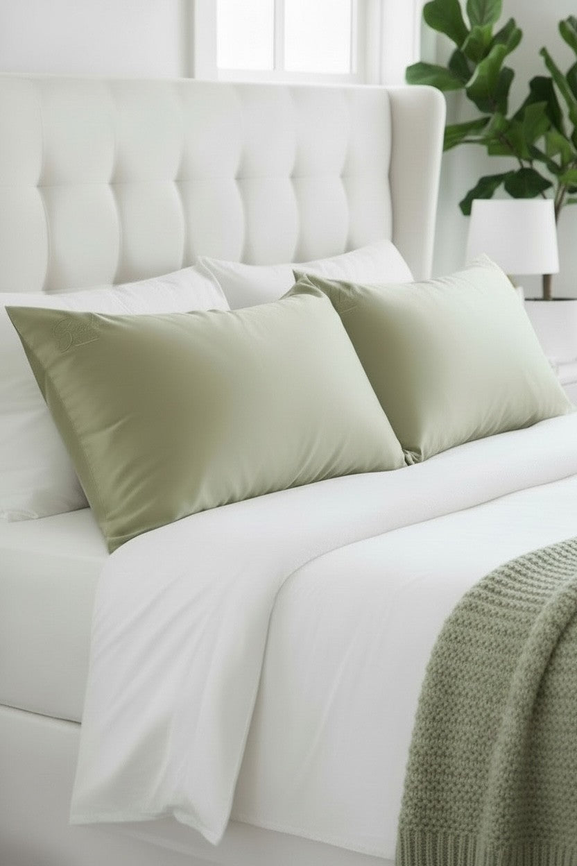 Sage Silk Pillowcase – 22 Momme Mulberry Silk for Hair & Skin | Blush Silks Canada