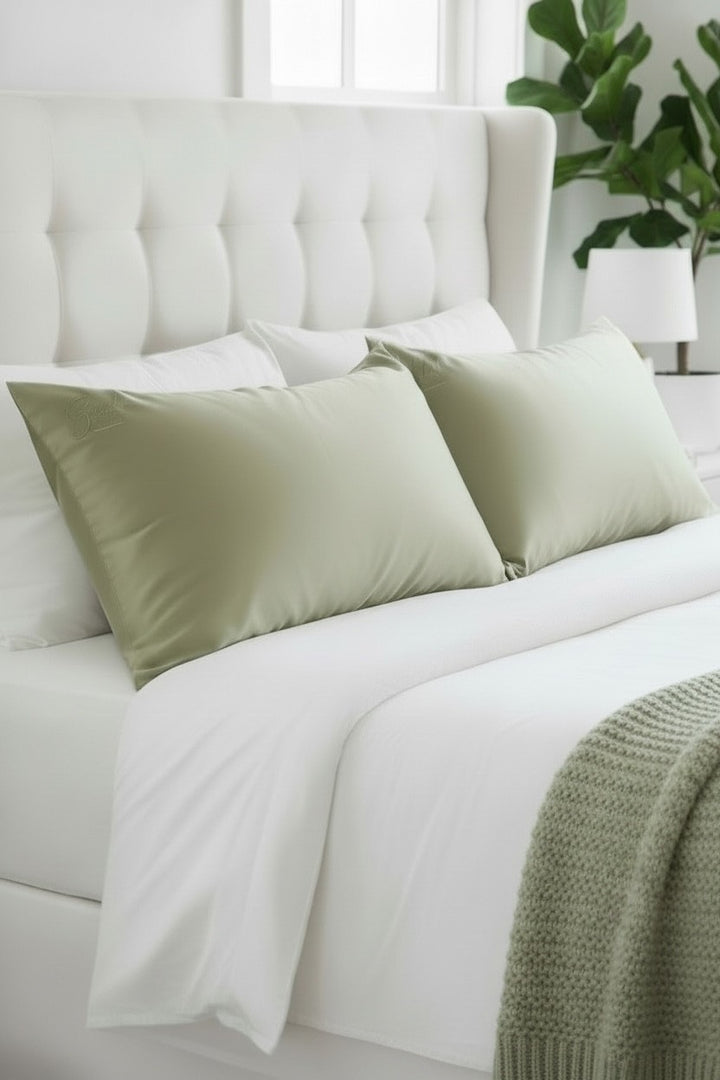 Sage Silk Pillowcase – 22 Momme Mulberry Silk for Hair & Skin | Blush Silks Canada