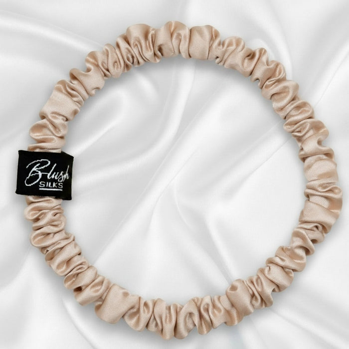 Champagne Mini Mulberry Silk Scrunchie
