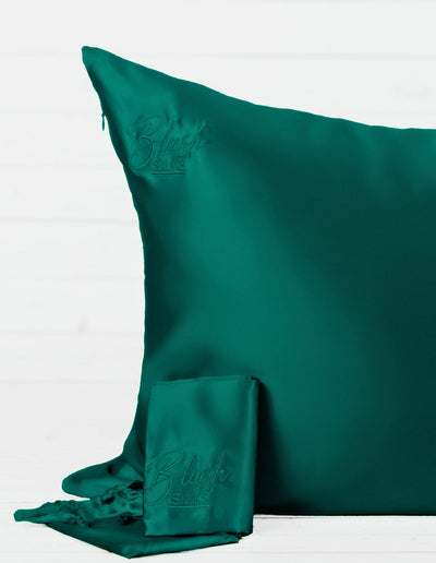 NEW Blush Silks 100% Pure Mulberry Silk Pillowcase - Emerald