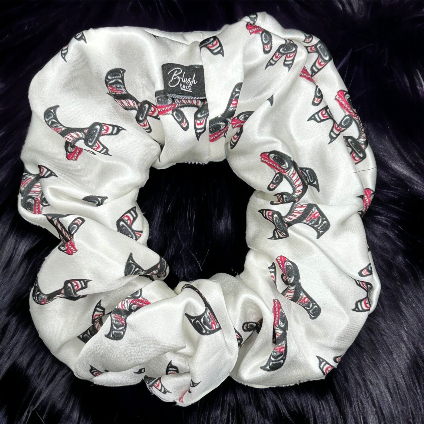 Haida Whale - Lyle Campbell Collection - 5cm Classic 100% Pure Mulberry Silk Scrunchie
