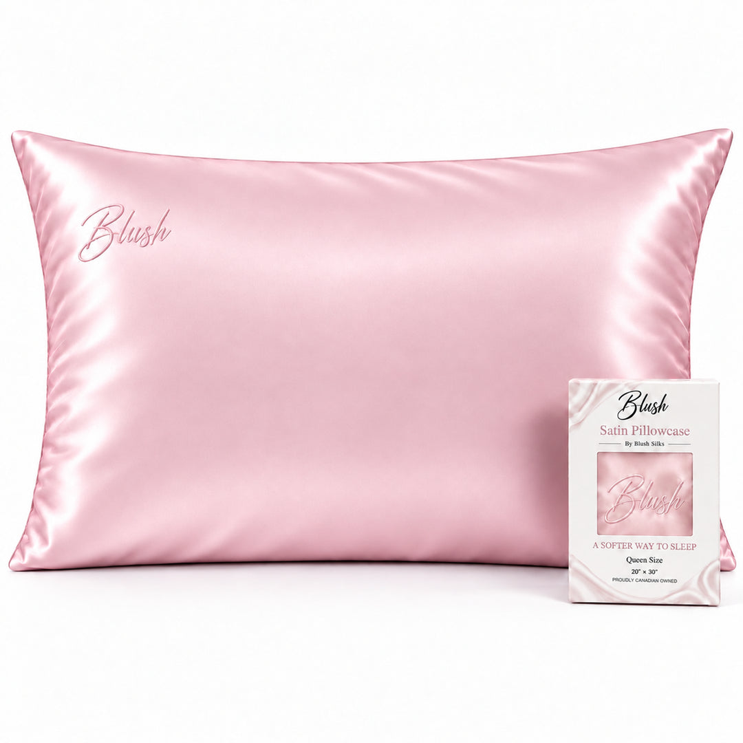 Blush Satin Pillowcase  Queen