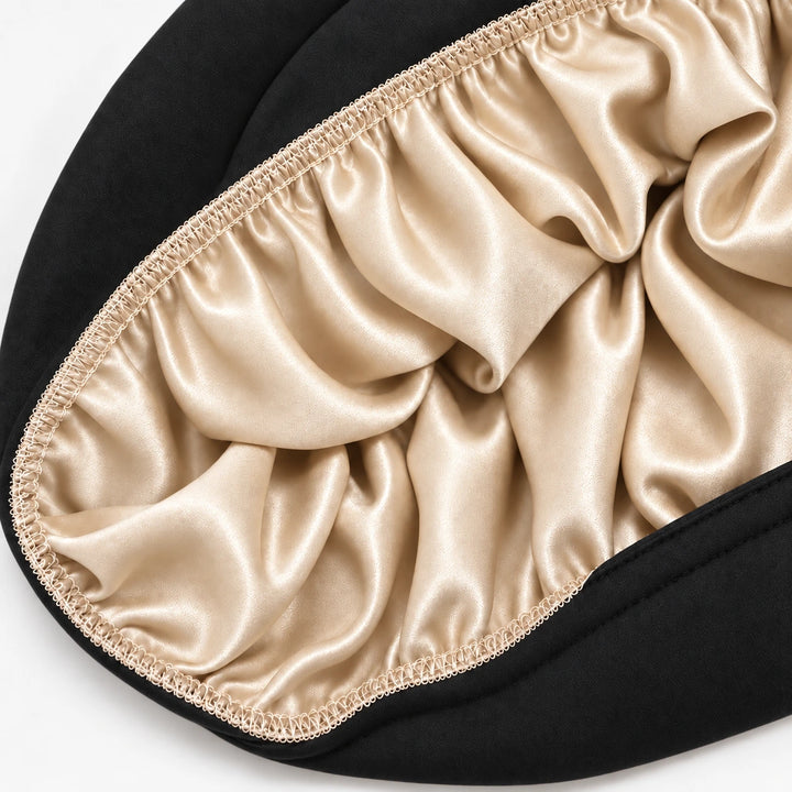 Caramel Silk Tie Sleep Bonnet - 100% Mulberry Silk - Blush Silks Canada