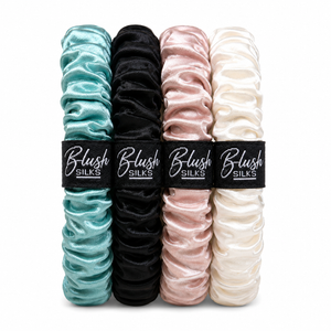 Leanne neutral tones mini pure mulberry silk protective scrunchie set