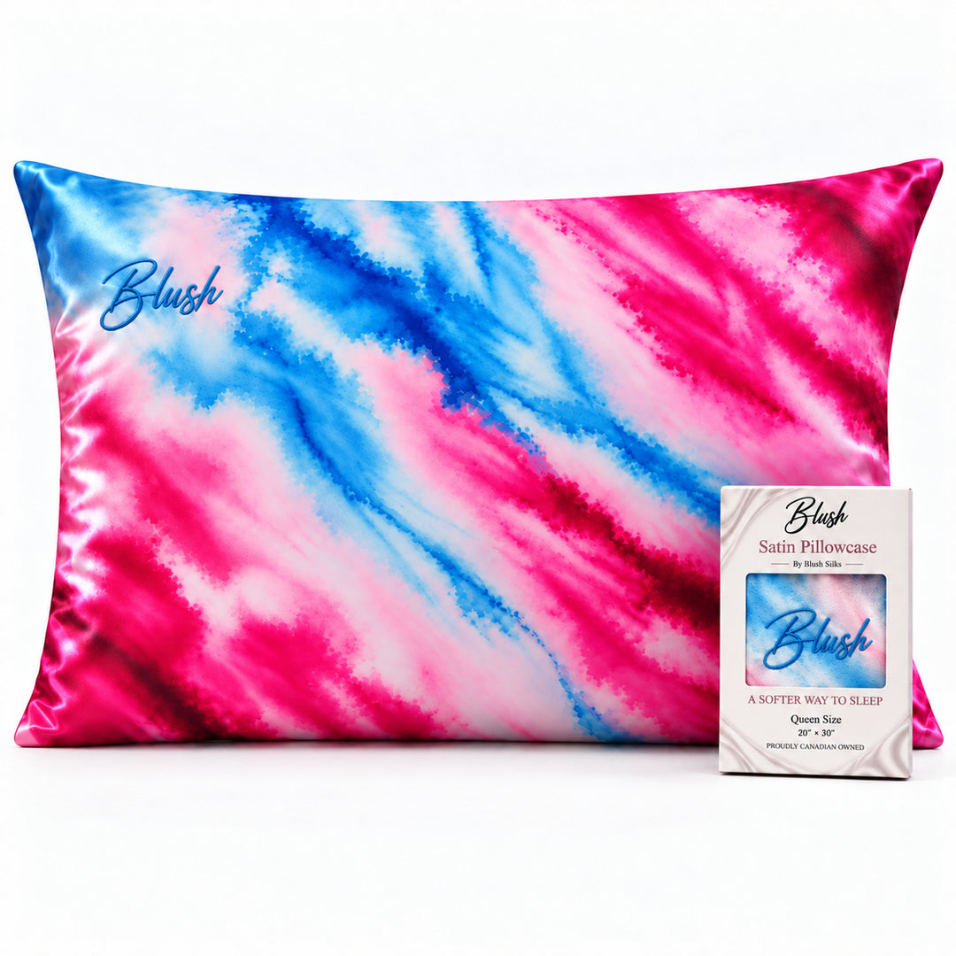 Watercolour Tie Dye Satin Pillowcase Queen