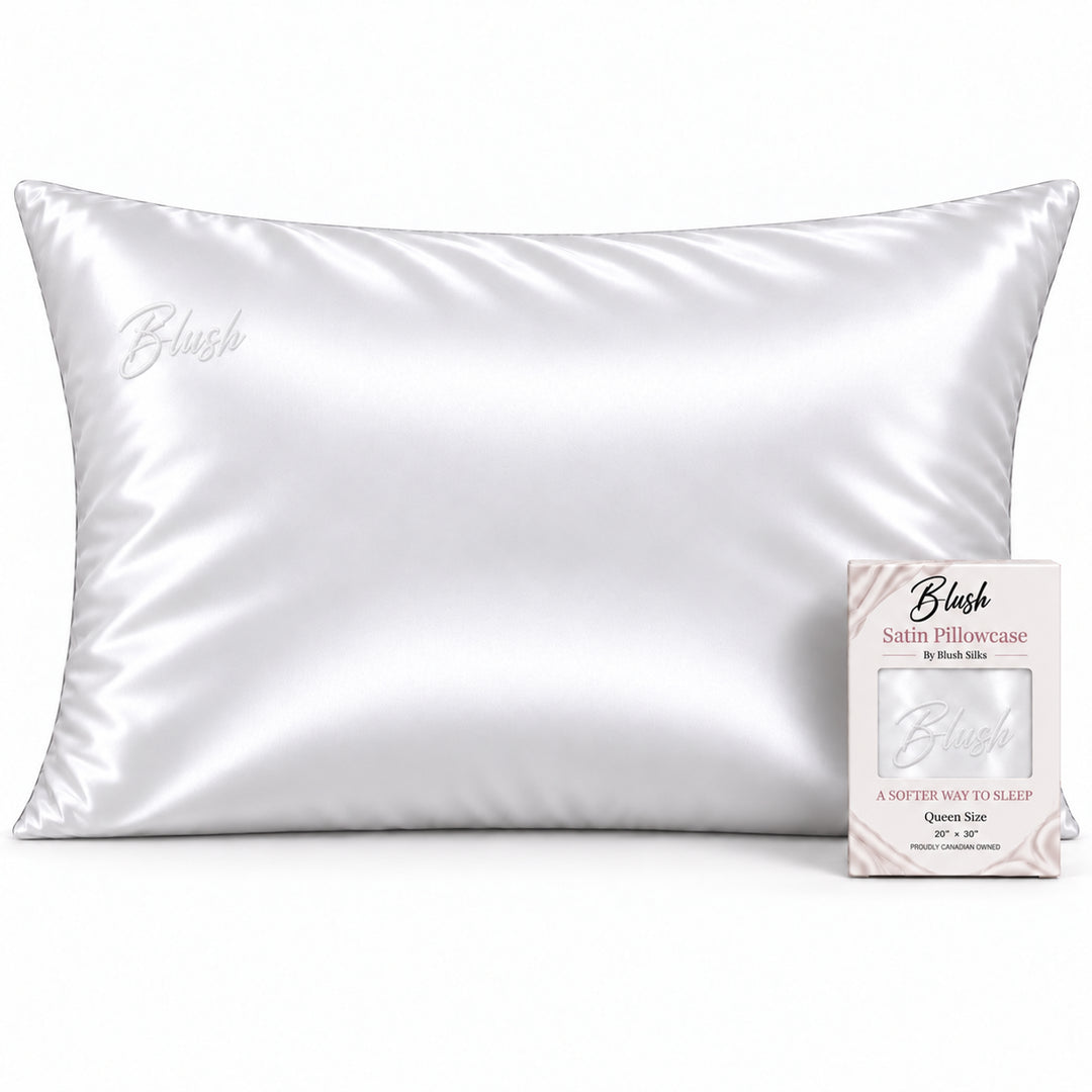 White Satin Pillowcase Queen