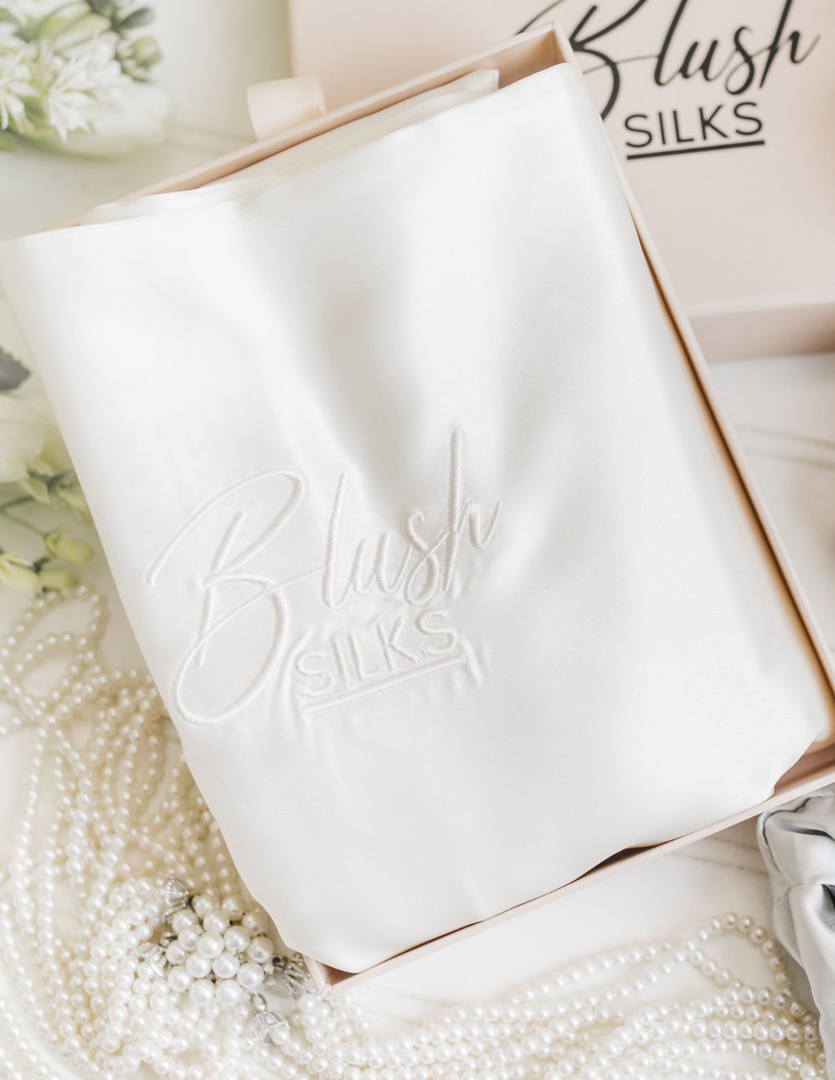 Blush Silks 100% Pure Mulberry Silk Pillowcase - Pearl